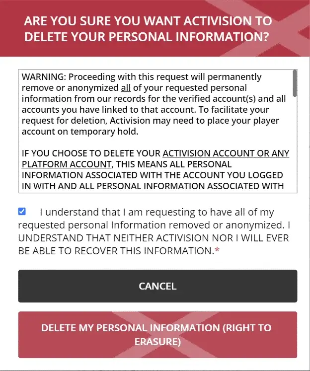 حذف اطلاعات شخصی از اکانت کالاف دیوتی موبایل